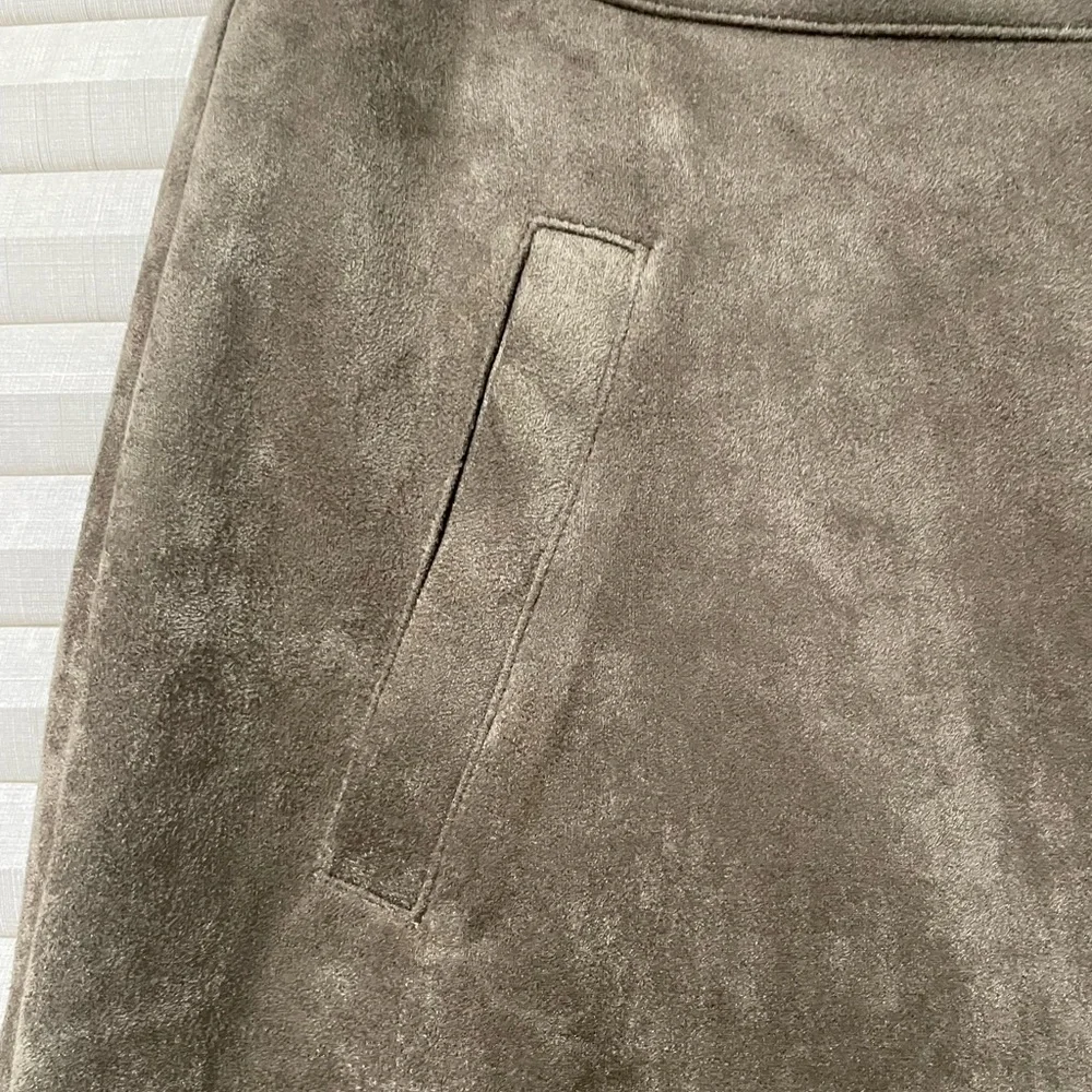 Lush Olive Green Faux Suede Skirt